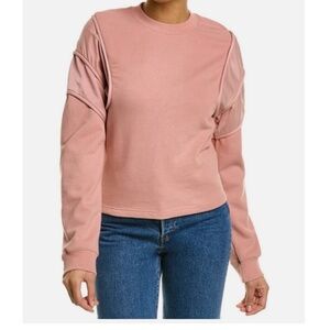 RtA Pink Ruched Sweatshirt Hoodie